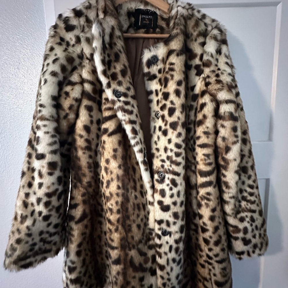Twelve by Twelve Leopard Print Teddy Jacket